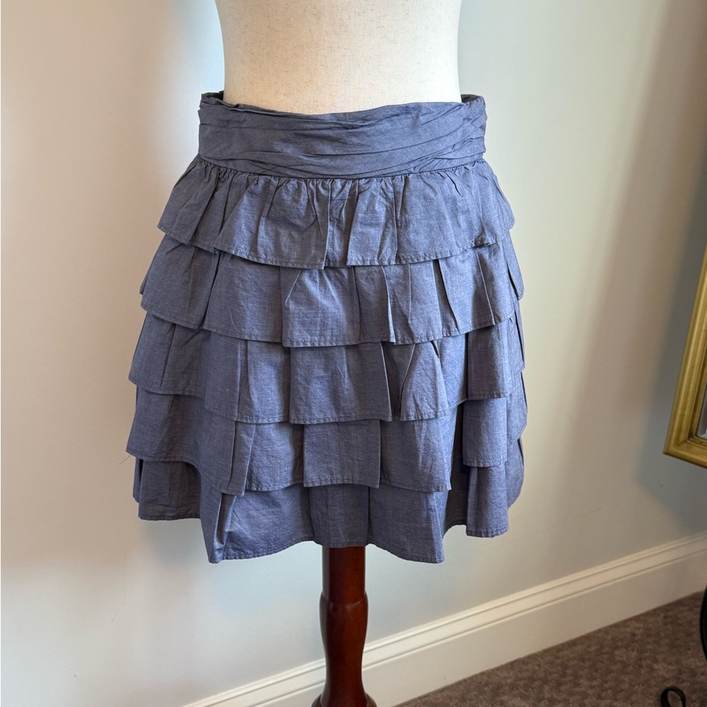J Crew Blue A Line Mini Skirt